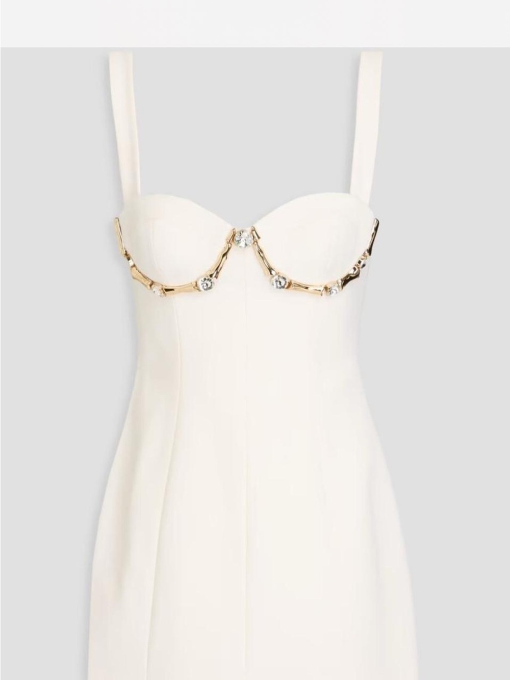 AREA “Claw” Mini Dress, Ivory size 6
